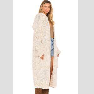 Free People chunky knit long sweater jacket (M) NWT $168 MSRP